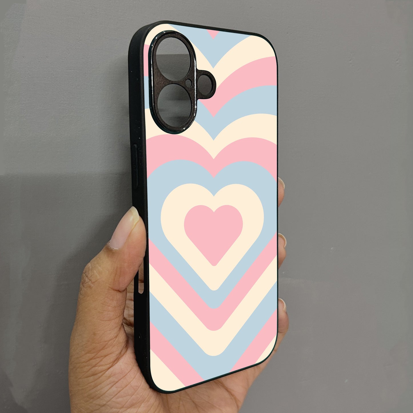 Candy Hearts Metal Back Case for Apple Iphone 16