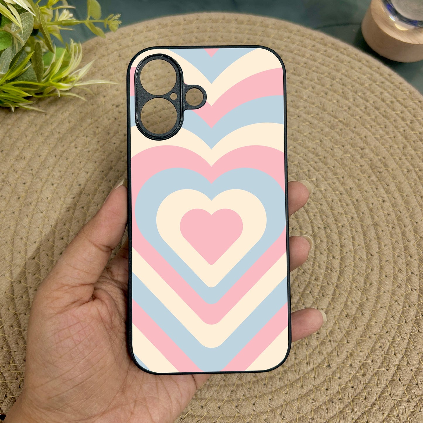 Candy Hearts Metal Back Case for Apple Iphone 16