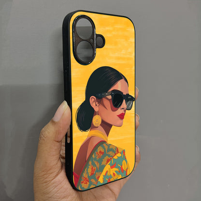 Desi Diva Metal Back Case for Apple Iphone 16