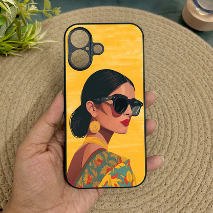 Desi Diva Metal Back Case for Apple Iphone 16