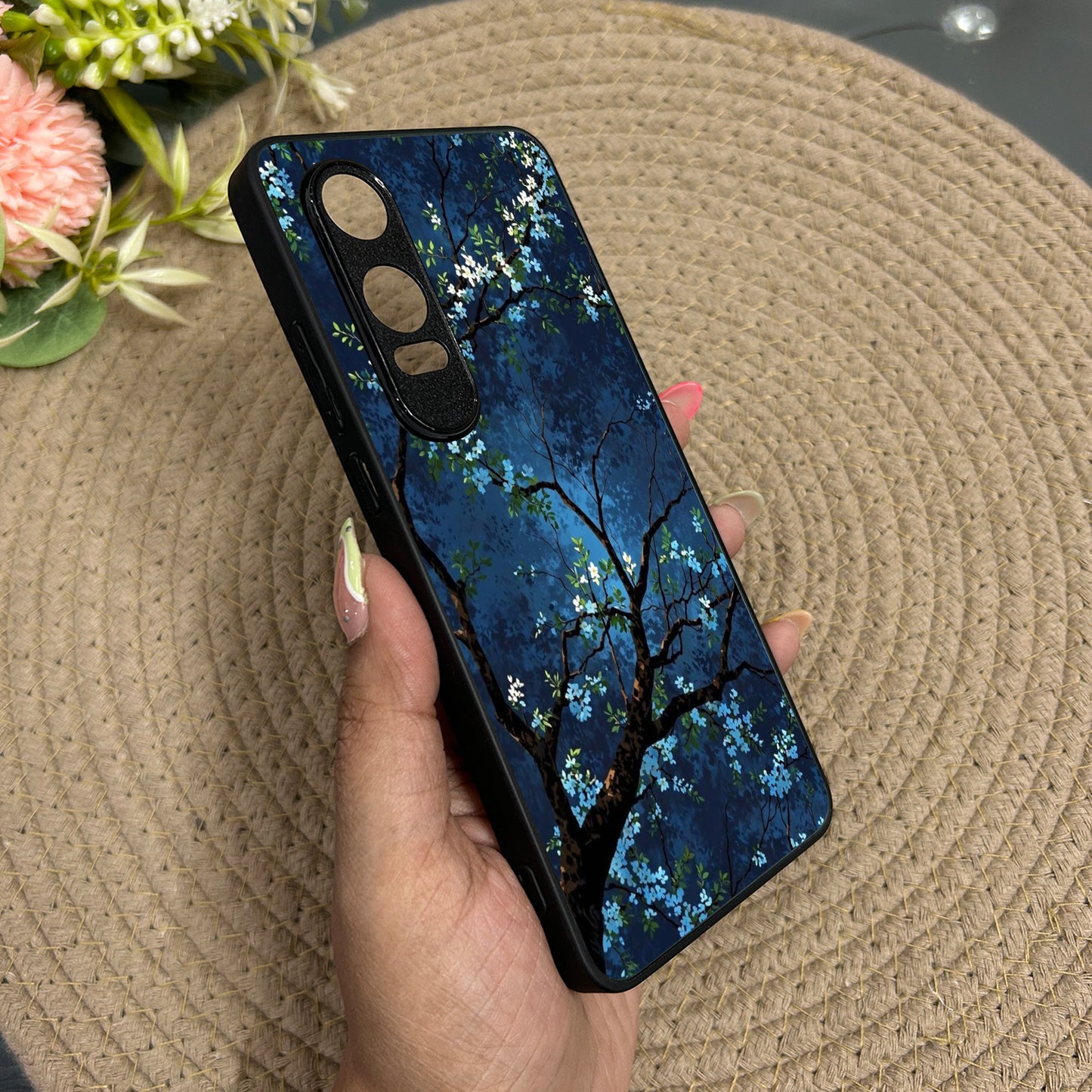 Starry Blossom Metal Back Case for Oneplus Nord CE 4 Lite (5G)