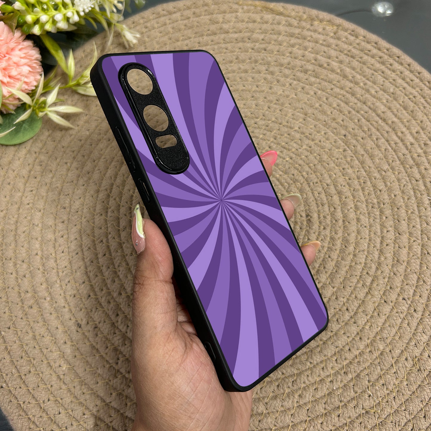 Purple Twist Metal Back Case for Oneplus Nord CE 4 Lite (5G)