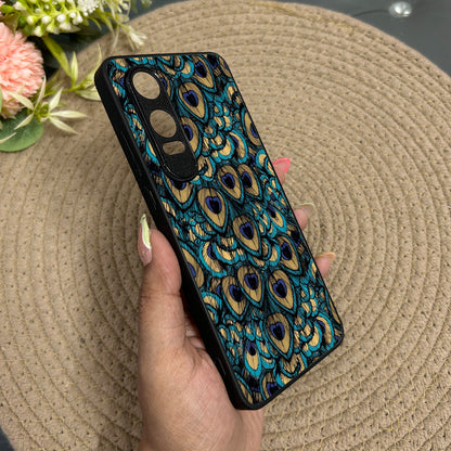 Peacock Feathers Metal Back Case for Oneplus Nord CE 4 Lite (5G)