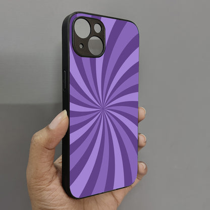 Purple Twist Metal Back Case for Apple Iphone 14