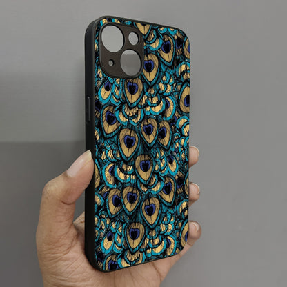 Peacock Feathers Metal Back Case for Apple Iphone 14