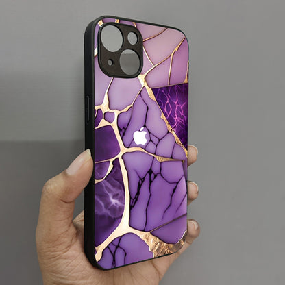 Violet Shatter Metal Back Case for Apple Iphone 14 Plus