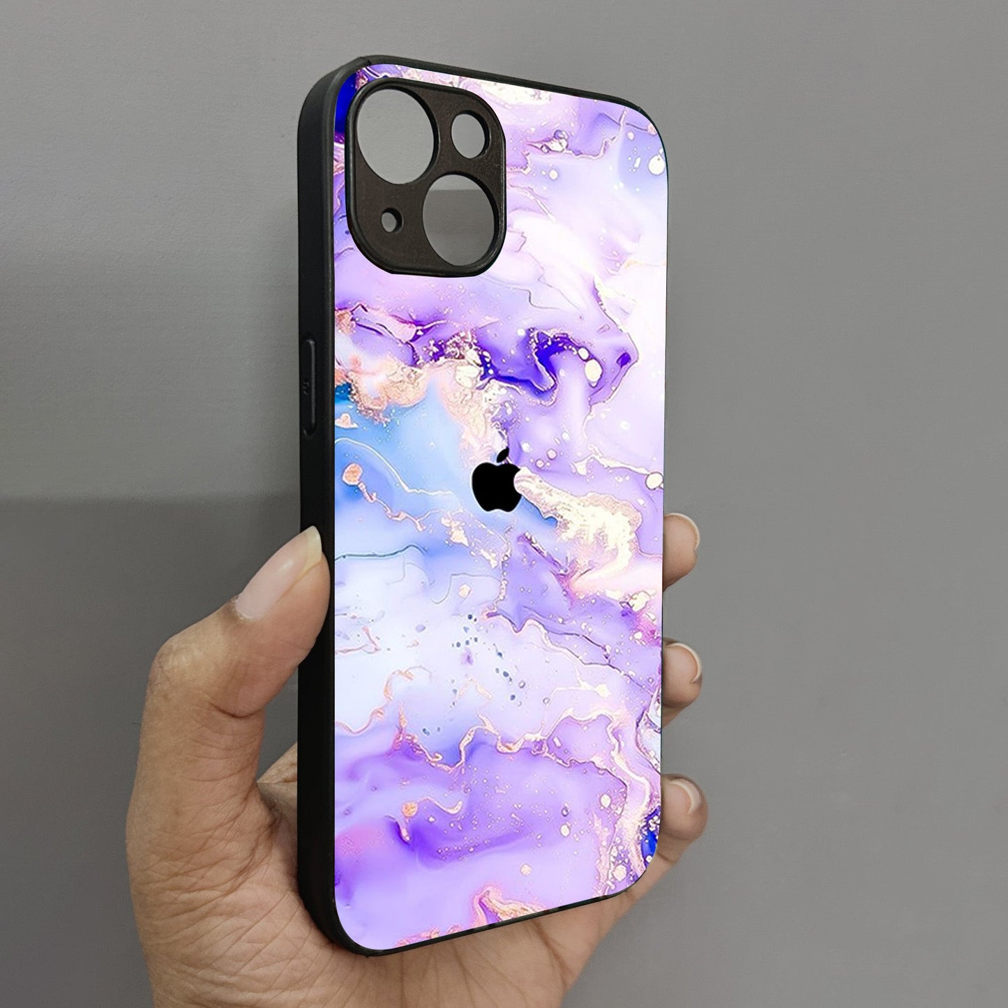 Indigo Flow Metal Back Case for Apple Iphone 15 Plus