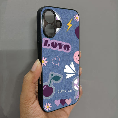 Denim Aesthetic Metal Back Case for Apple Iphone 16