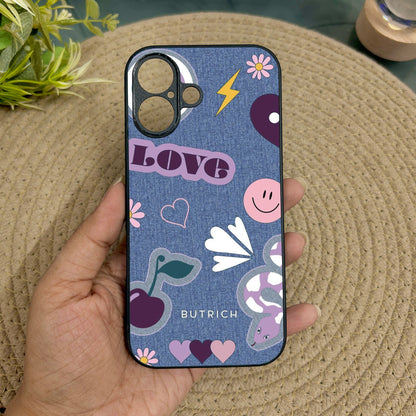 Denim Aesthetic Metal Back Case for Apple Iphone 16