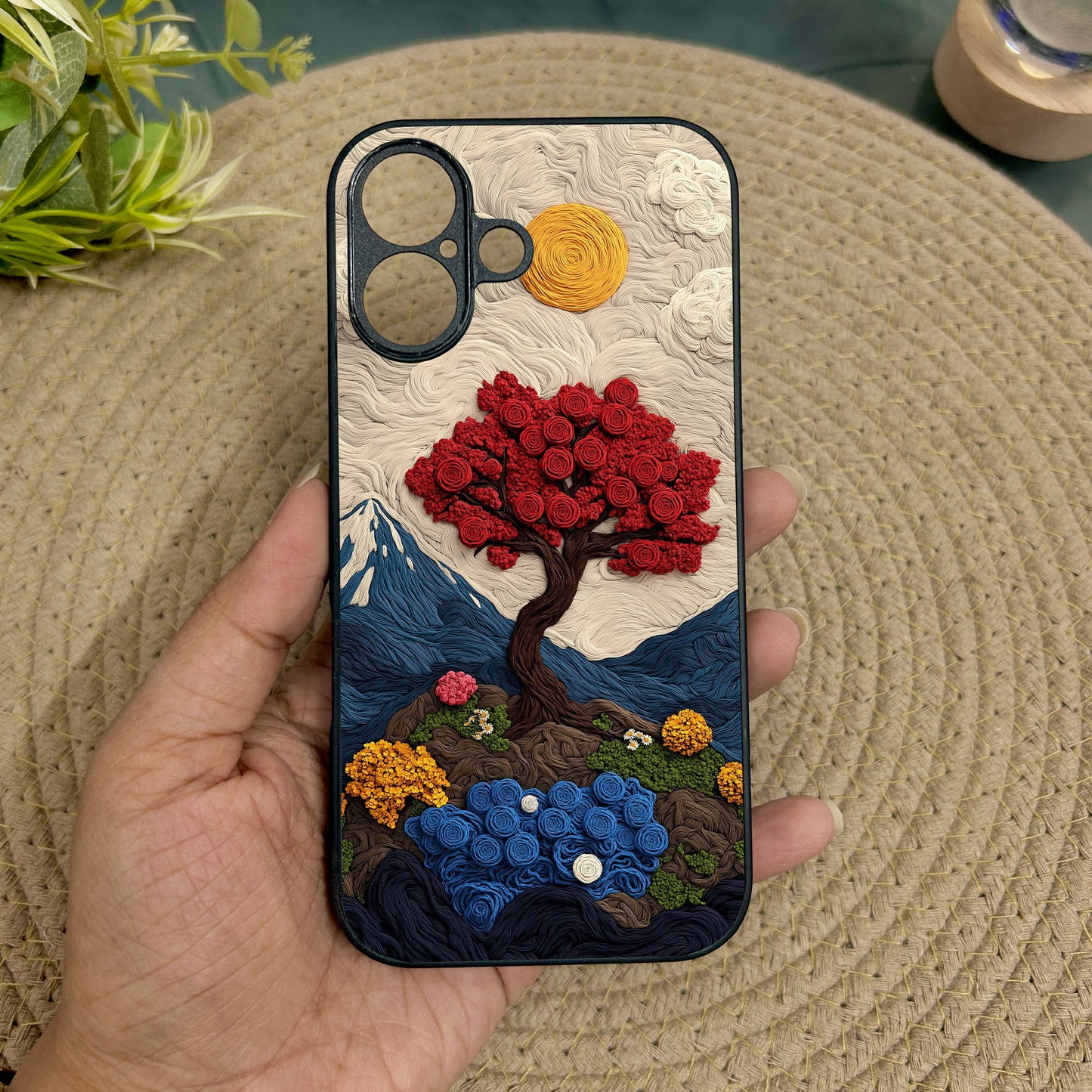 Quilled Nature Metal Back Case for Apple Iphone 16