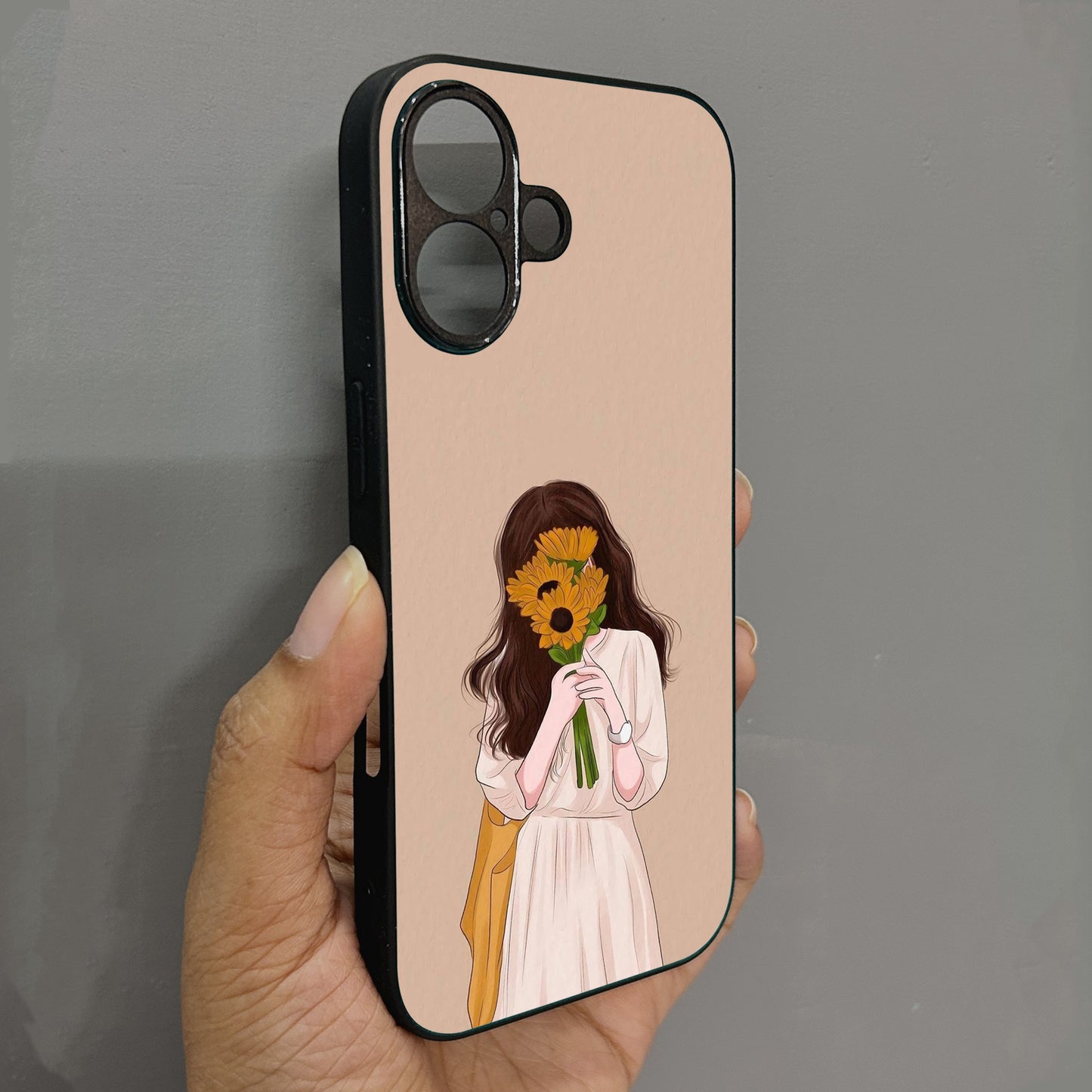 Sunflower Serenity Metal Back Case for Apple Iphone 16