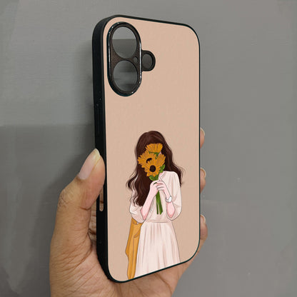 Sunflower Serenity Metal Back Case for Apple Iphone 16