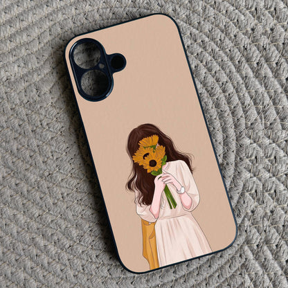 Sunflower Serenity Metal Back Case for Apple Iphone 16