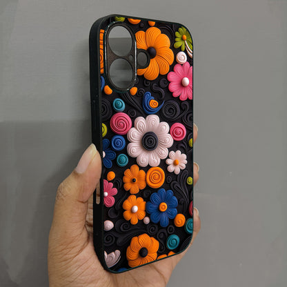 Floral Bliss Metal Back Case for Apple Iphone 16