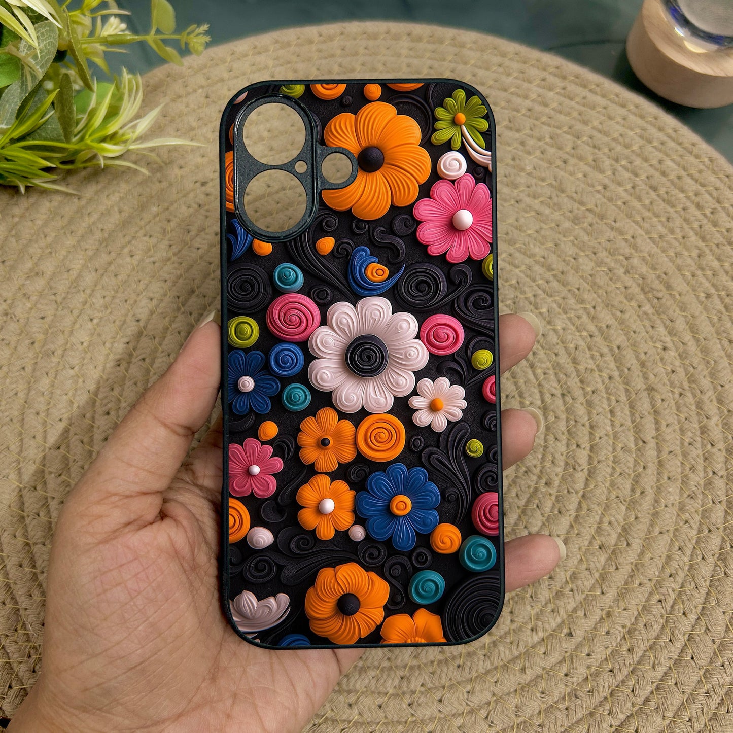 Floral Bliss Metal Back Case for Apple Iphone 16