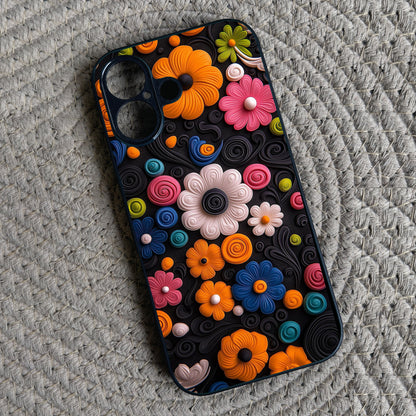 Floral Bliss Metal Back Case for Apple Iphone 16