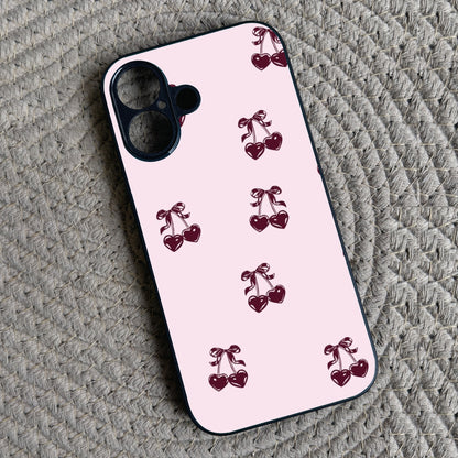 Blush Berry Metal Back Case for Apple Iphone 16