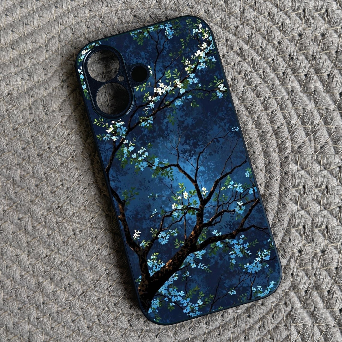 Starry Blossom Metal Back Case for Apple Iphone 16