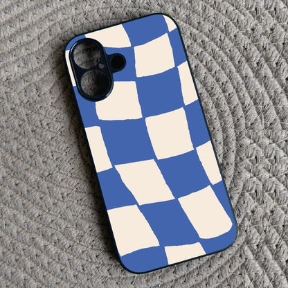 Wavy Checks Metal Back Case for Apple Iphone 16