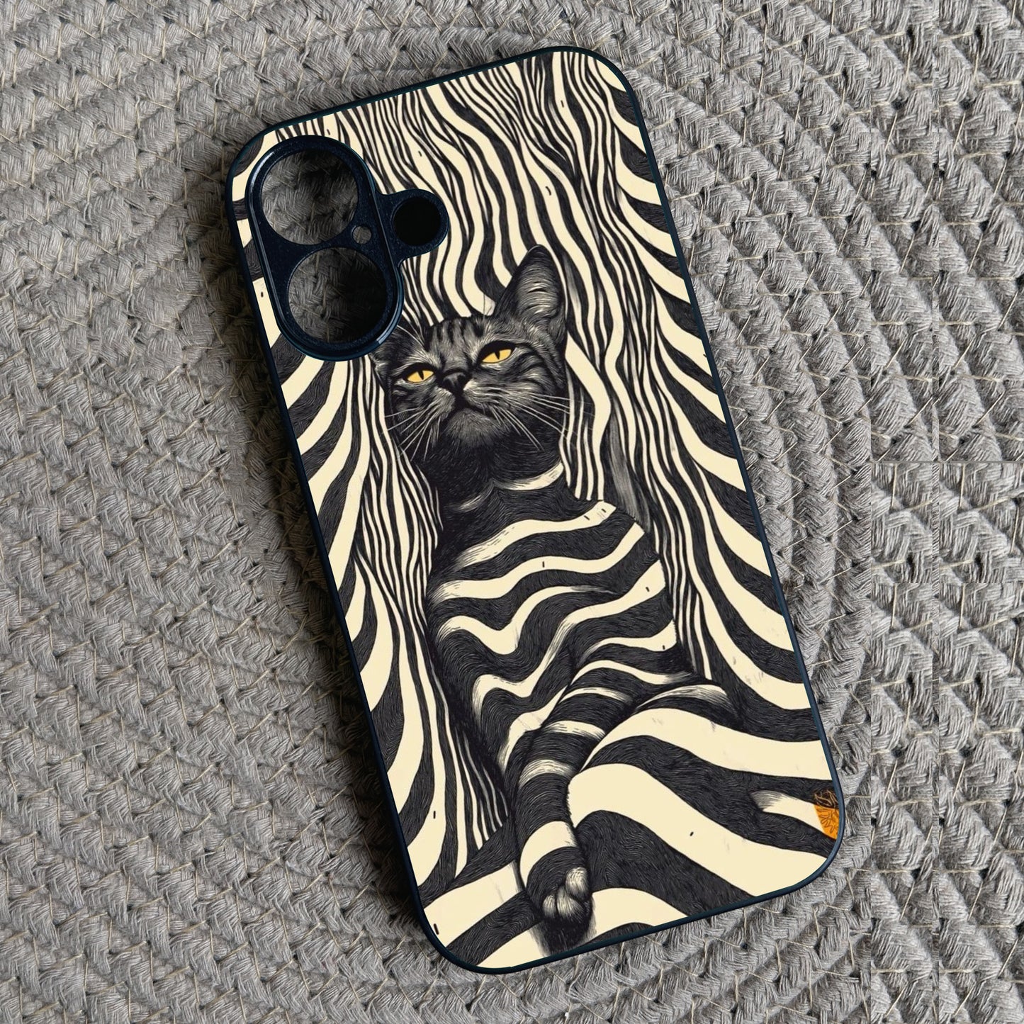 Cosmic Cat Metal Back Case for Apple Iphone 16