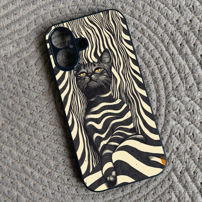 Cosmic Cat Metal Back Case for Apple Iphone 16