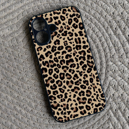 Cheetah Print Metal Back Case for Apple Iphone 16