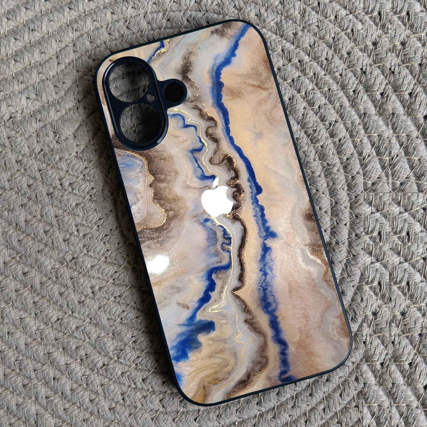 Crystal Drift Metal Back Case for Apple Iphone 16