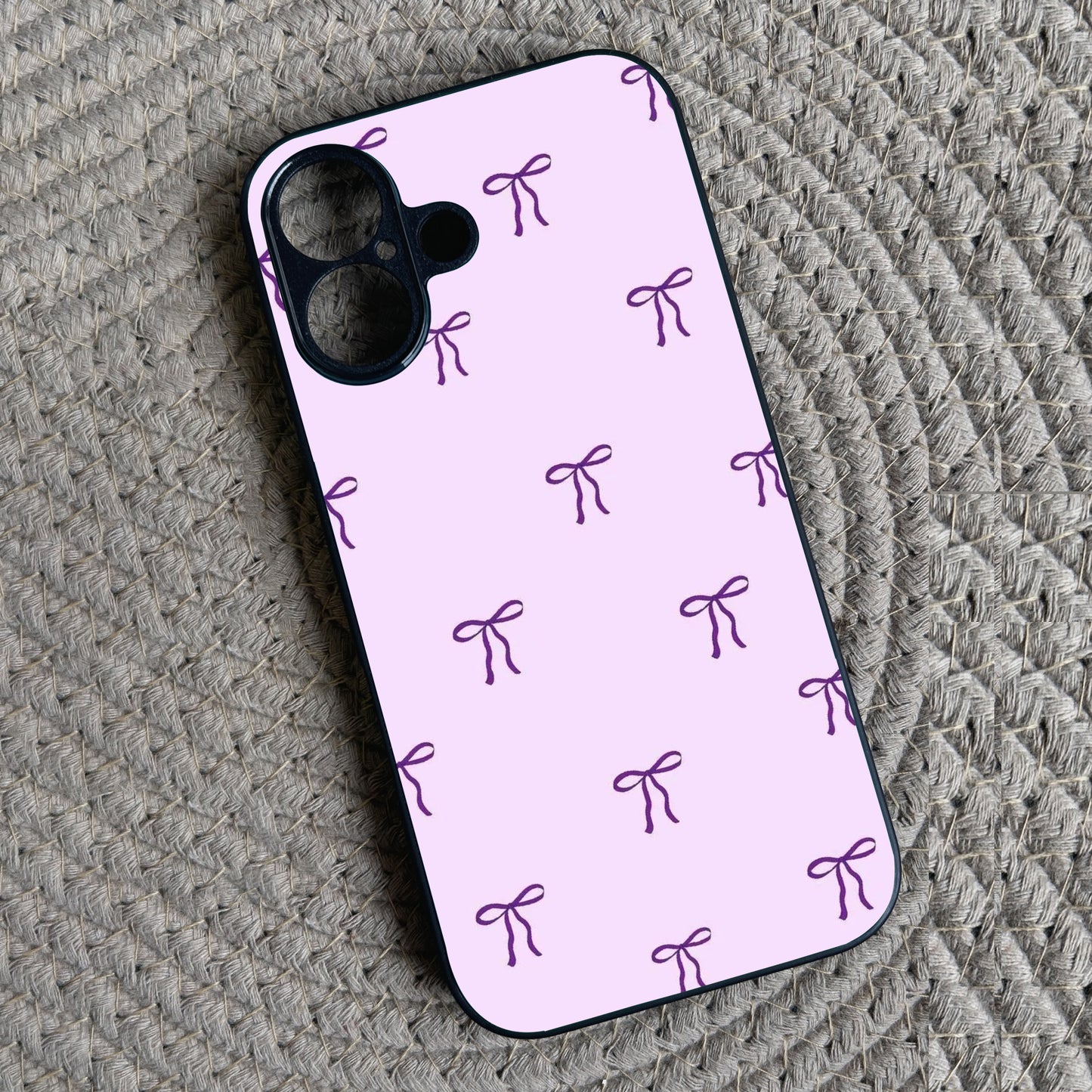 Tiny Bow Metal Back Case for Apple Iphone 16