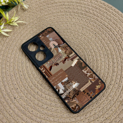 Aesthetic Brown Collage Metal Back Case for Oneplus Nord CE 3 Lite (5G)