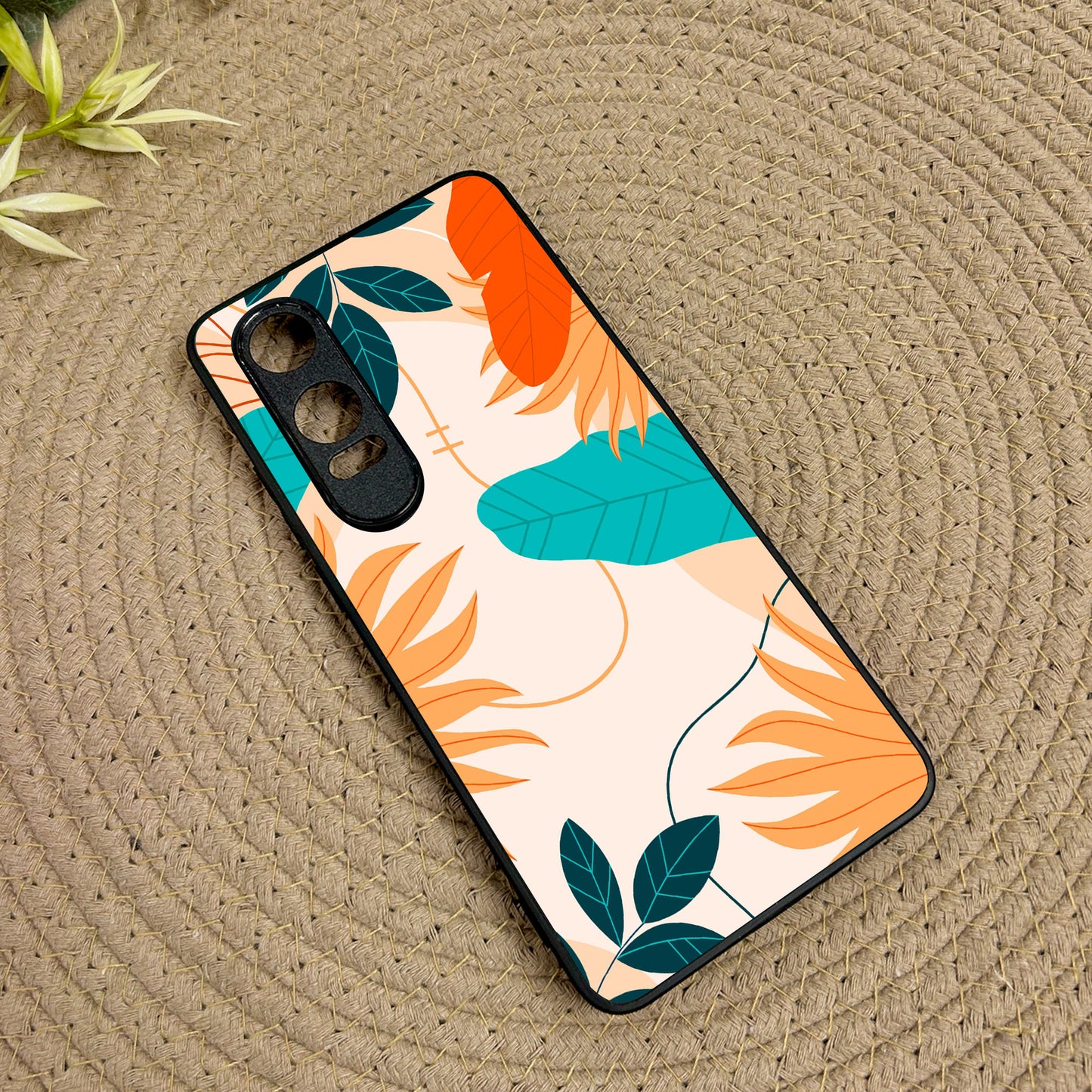 Leafy Vibe Glossy Metal Back Case for Oneplus Nord CE 4 Lite (5G)