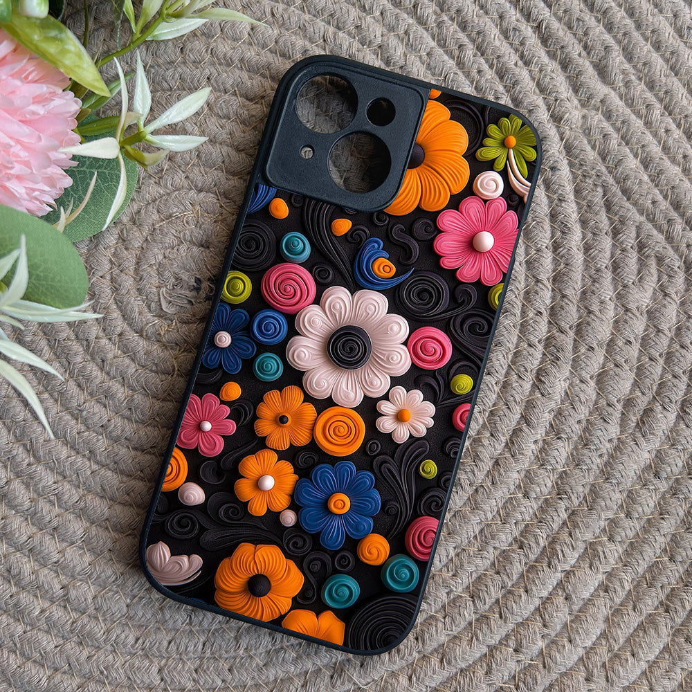 Floral Bliss Metal Back Case for Apple Iphone 15