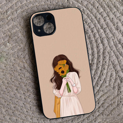 Sunflower Serenity Metal Back Case for Apple Iphone 14 Plus