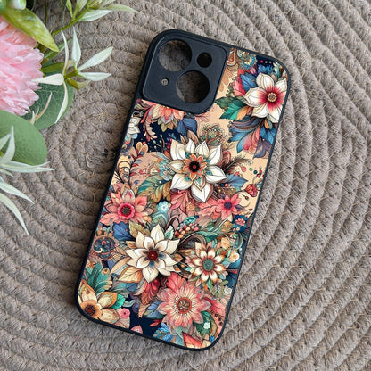 Floral Rush Metal Back Case for Apple Iphone 15