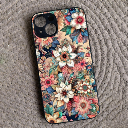 Floral Rush Metal Back Case for Apple Iphone 13