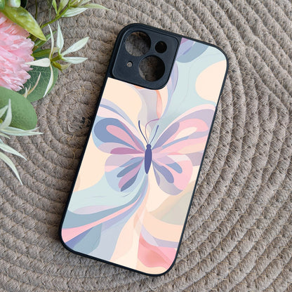 Artistic Butterfly Metal Back Case for Apple Iphone 15