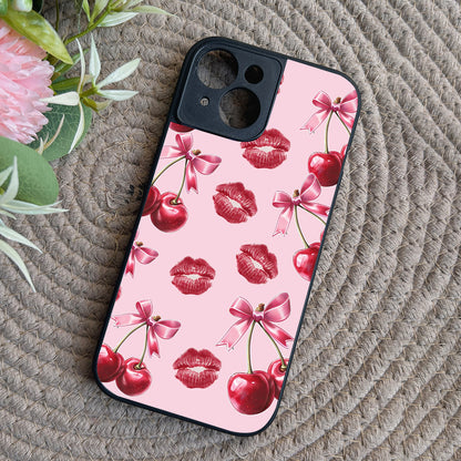 Cherry Lips Metal Back Case for Apple Iphone 15
