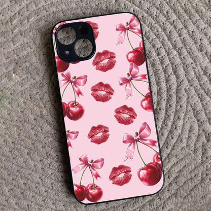 Cherry Lips Metal Back Case for Apple Iphone 14 Plus
