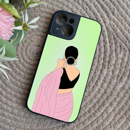 Saree Chic Metal Back Case for Apple Iphone 15