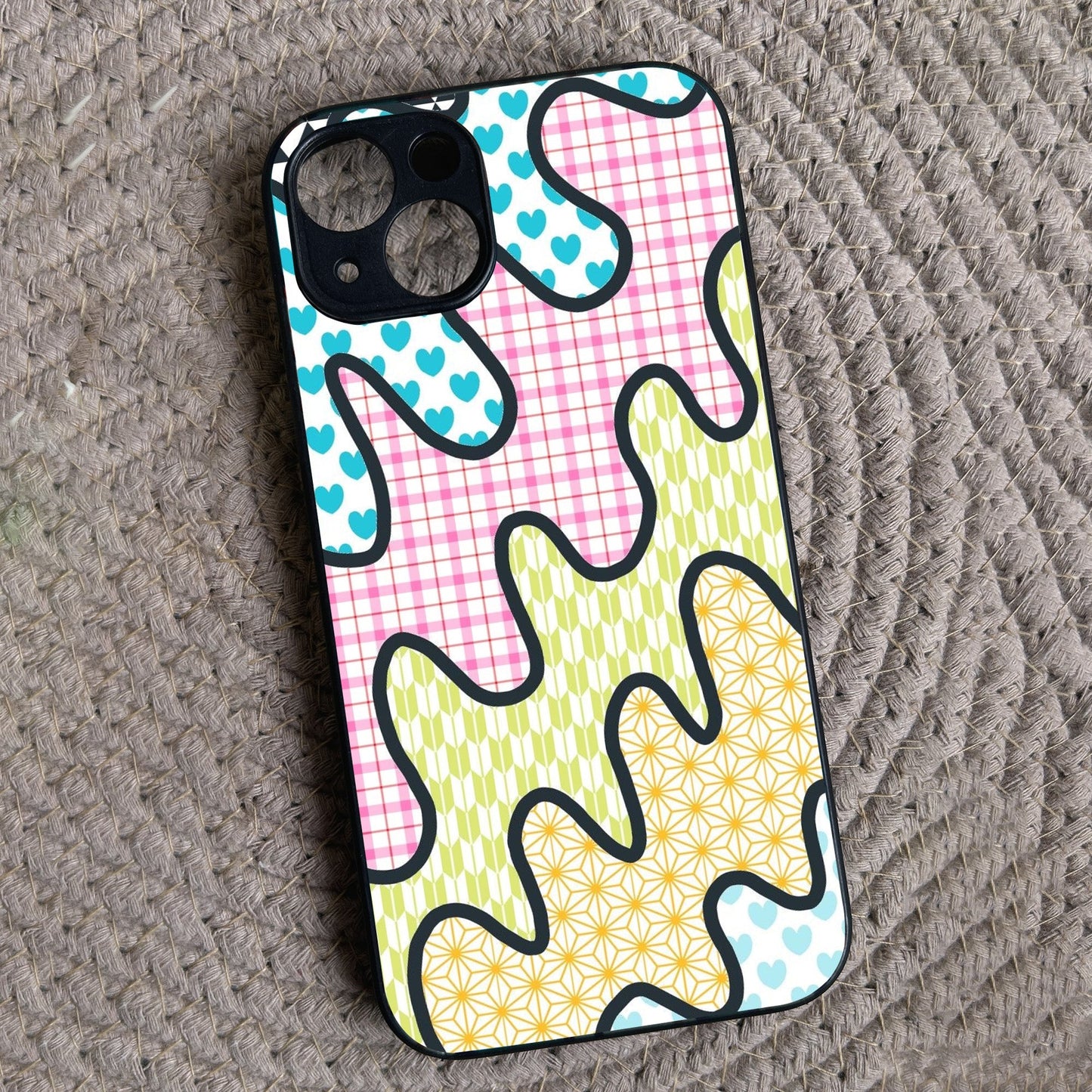 Playful Puzzle Metal Back Case for Apple Iphone 14 Plus