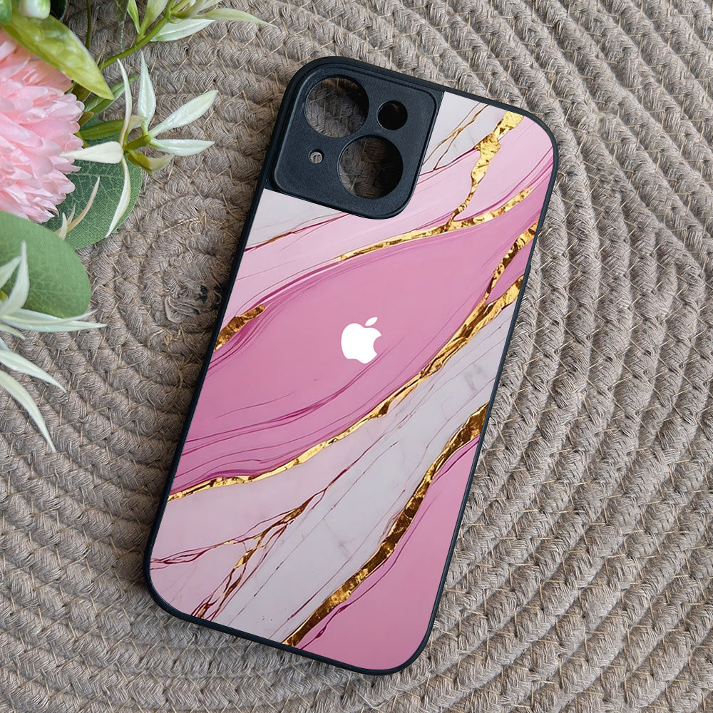 Soft Blush Metal Back Case for Apple Iphone 15