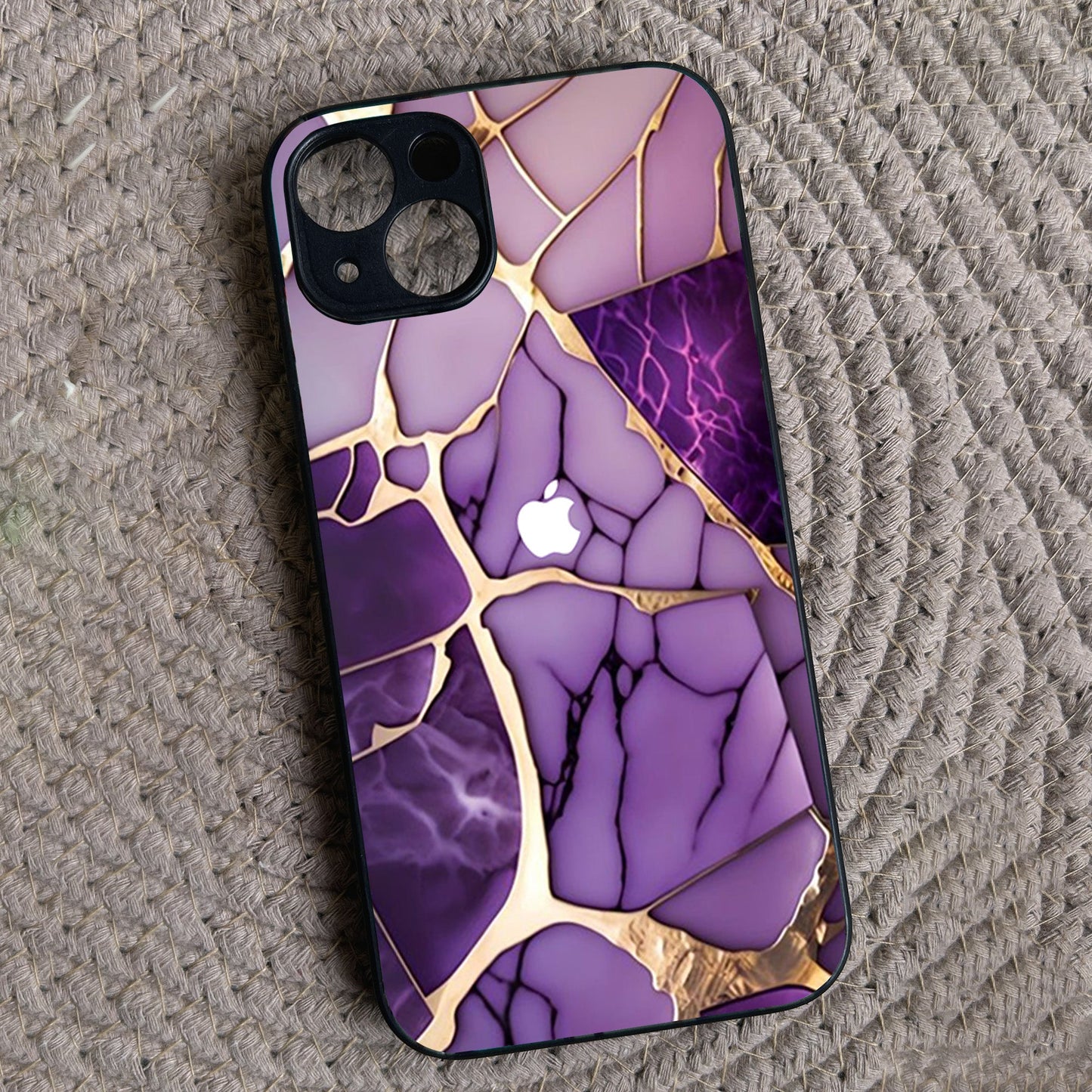 Violet Shatter Metal Back Case for Apple Iphone 15 Plus