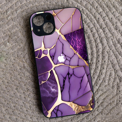 Violet Shatter Metal Back Case for Apple Iphone 14 Plus