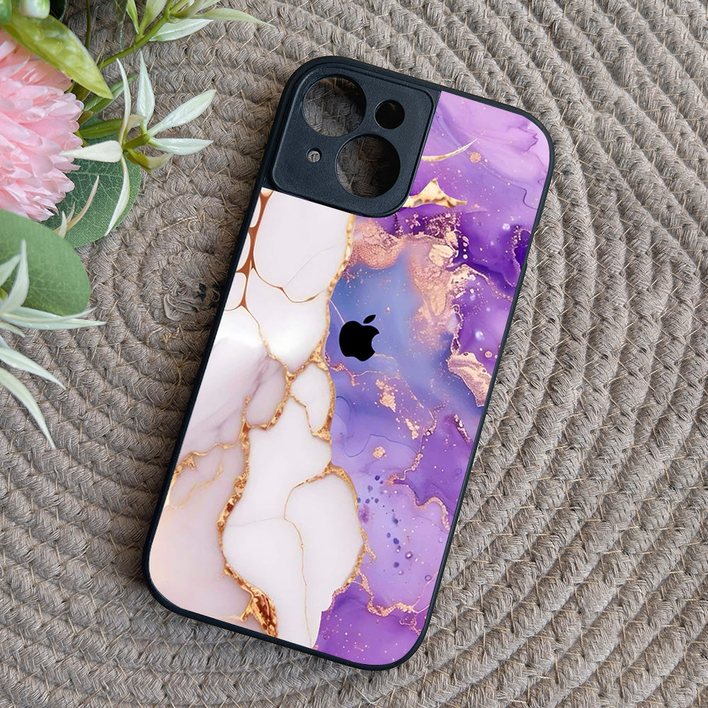 Sapphire Luxe Metal Back Case for Apple Iphone 15