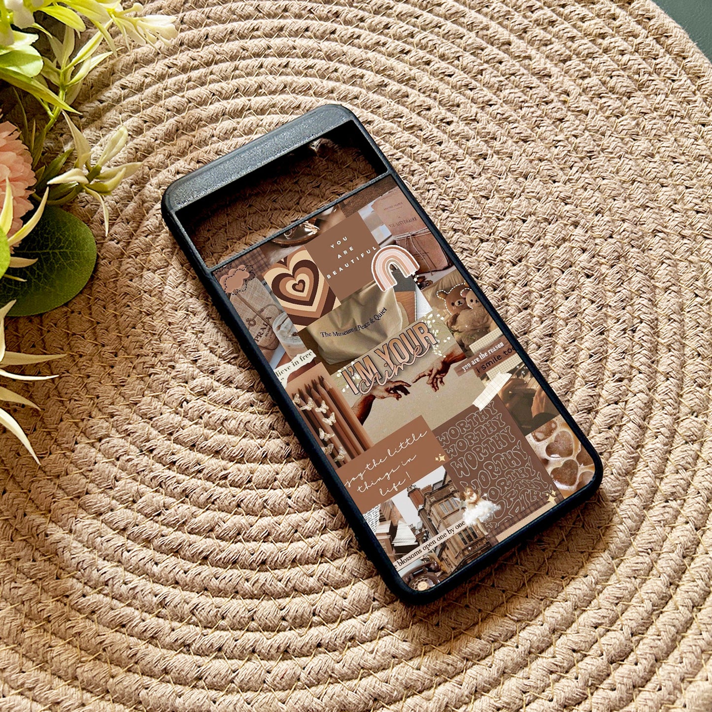 Aesthetic Brown Collage Case for Google Pixel 8