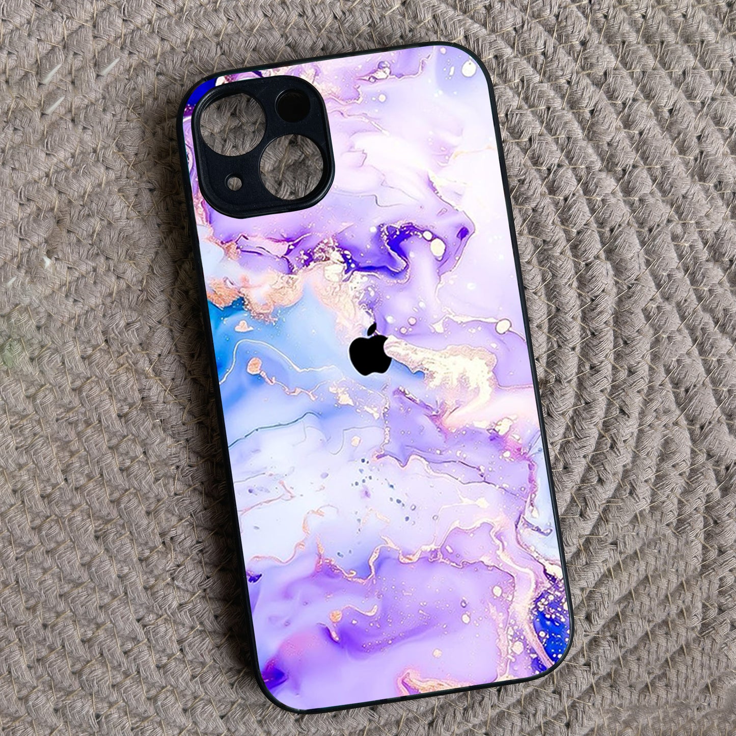 Indigo Flow Metal Back Case for Apple Iphone 13