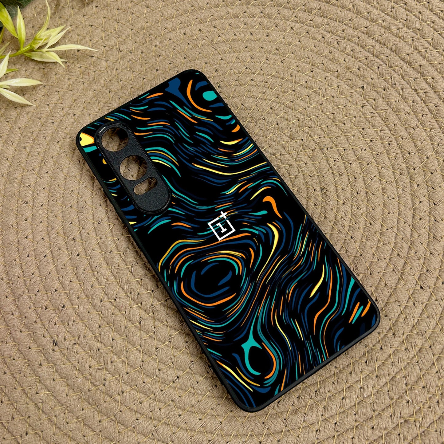 Glow Lines Glossy Metal Back Case for Oneplus Nord CE 4 Lite (5G)