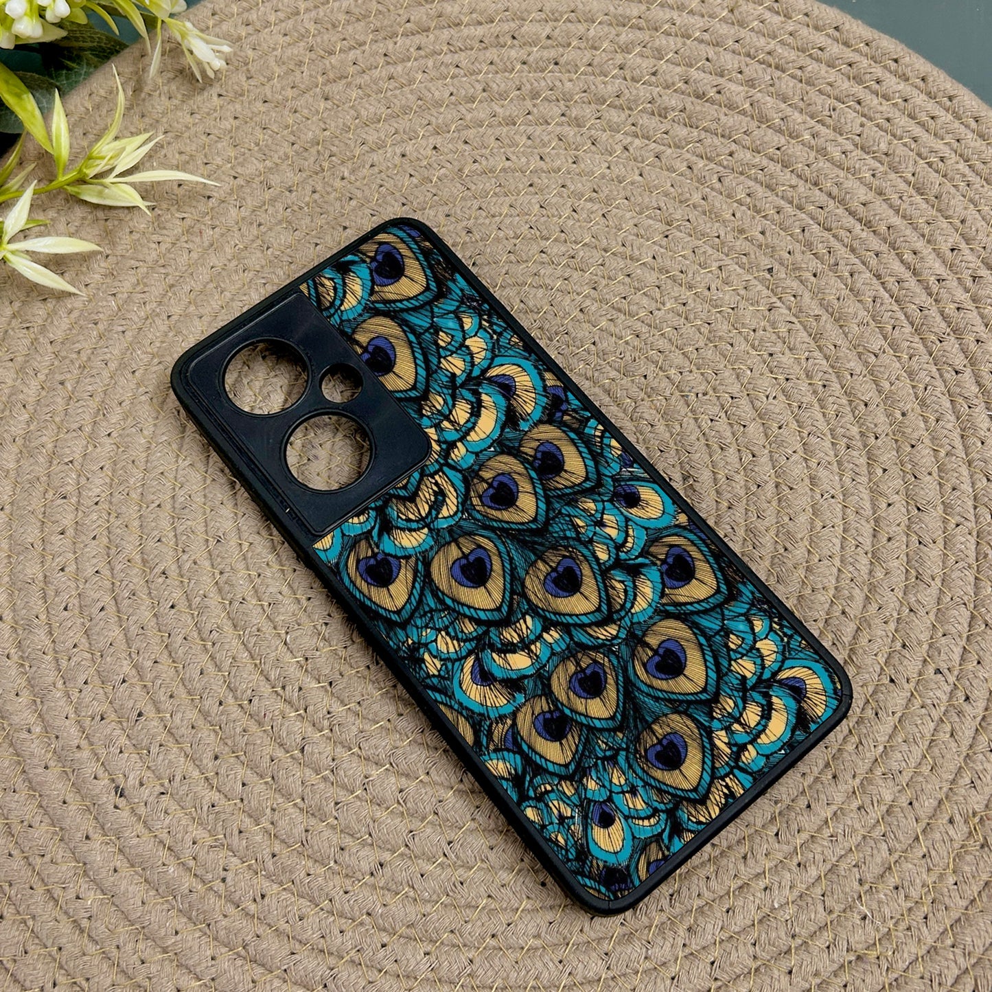 Peacock Feathers Metal Back Case for Oneplus Nord CE 3 Lite (5G)