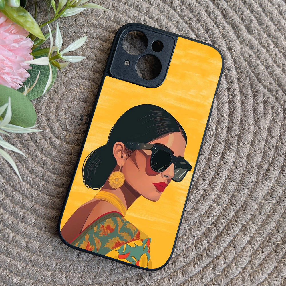 Desi Diva Metal Back Case for Apple Iphone 15