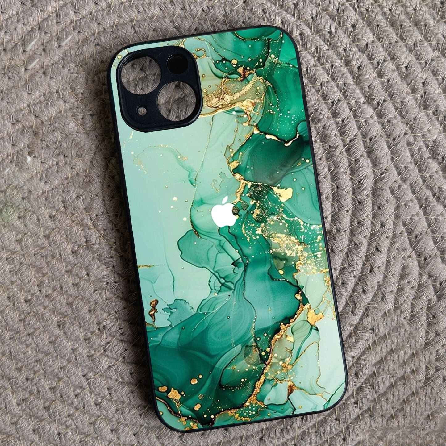 Jade Swirl Metal Back Case for Apple Iphone 13