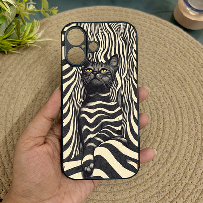 Cosmic Cat Metal Back Case for Apple Iphone 16